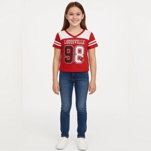 Rivalry Threads Red and White Kids V-Neck Jersey